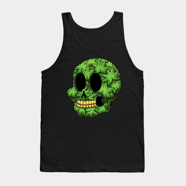 Weed Skull Tank Top by TheMaskedTooner